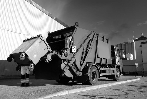 Construction site managing builders waste in South London